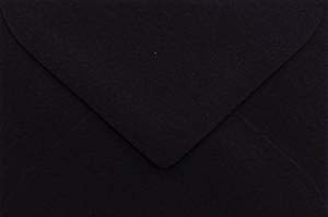 Karten und Co. - 50 buste per biglietti da visita, 6 x 9 cm, 60 x 90 mm, con chiusura adesiva umettabile, grammatura 120 g/m2, colore: Nero