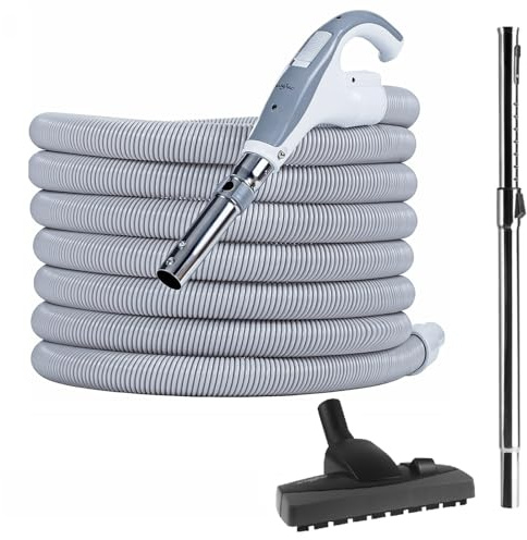 Housevac Zubehörset : EIN Schlauch (9m-12m), EIN Teleskoprohr mit Clip, eine Doppelfunktionsbürste für Teppiche und Parkette (12m)