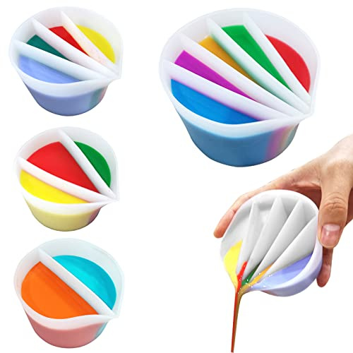 Kunyeah Tazza divisa per versare la vernice, pittura acrilica fluida in silicone per versare resina fai da te strumenti di pittura accessori da disegno con divisori
