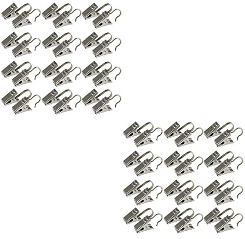 Zerodeko 2sets Clip per Tende Acciaio Inossidabile Pinze Versatili per Tende Docce e Asciugamani Colore Acciaio Resistenti alla per Ambienti Umidi