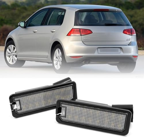 njssjd LED-Kennzeichenbeleuchtung für V'W Golf 4 IV 5 V 6 VI 7 VII Eos Lupo Polo 2000-2014 P'assat B6 B7 S/Cirocco 3 T-Roc Canbus fehlerfreie Nummernschildbeleuchtung