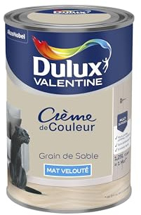 Dulux Valentine Crème de Couleur - Peinture multi-supports intérieure - Mat Grain de Sable 1,25 L
