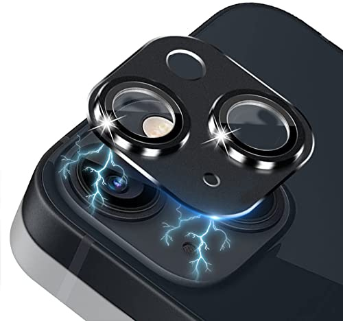 Camera Lens Protector Compatible with iPhone 13 / iPhone 13 Mini, Black | 9H Ultra-Thin Tempered Glass & Aluminum Alloy Camera Protector HD Scratch-Resistant