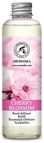 Raumduft Nachfüllflasche Kirschblüte 200 ml - Raumerfrischer - Blumig und Langanhaltender Raumduft - Aroma Diffuser - Aromatherapie - Raumbeduftung - Reed Diffuser Refill