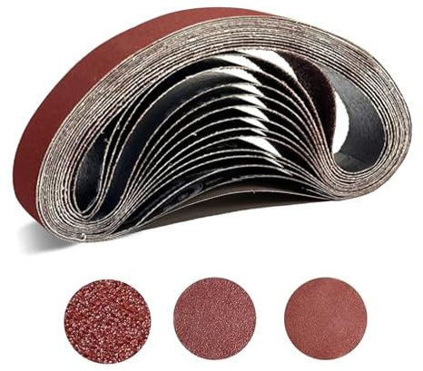 Schleifband Für Holzbearbeitungsbandschleifer, 30 Teiliges Schleifband Stück, 30 X 330mm Bandschleifer Schleifbänder, Aluminiumoxid 80 240 800 Partikelgröße Für Holz, Glasfaser, Gummi, Kunststoff