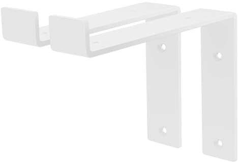 ML-Design 2 Stück Regalhalterung, 20x4x14,5 cm, Weiß, Metall, 8 Zoll Regalhalterungen, Industrielle Regalwinkel, Regalträger für Wandmontage, 90 Grad Wandhalterung, L-Form Wandregal, inkl. Schrauben