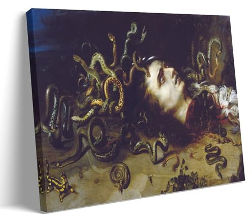 WurBu Peter Paul Rubens Malerwerke, Kopf der Medusa 1618, Poster, Kunstwerke, Bild, Druck, Wandkunst, Gemälde, Leinwand, Geschenk, Dekoration, Zuhause, dekorativ, 50 x 75 cm