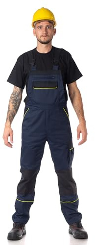 DINOZAVR Fortum Arbeitshosen Männer Latzhose Herren Arbeitshose - Arbeitslatzhose Herren mit Elastischem Bund, Cordura-Verstärkungen, Vordertaschen, Brusttaschen, Cargotasche, Werkzeugtasche