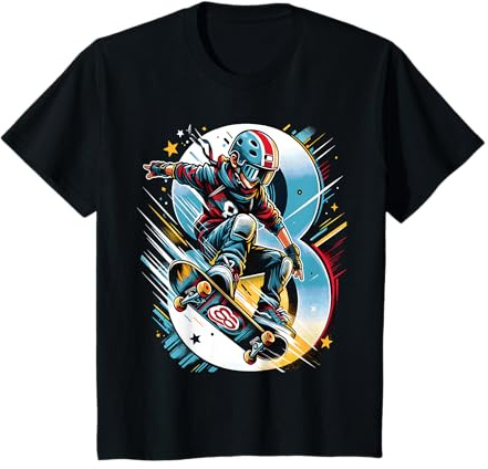 8 Jahre Skateboard Jungen Skater T-Shirt