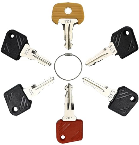 Newyuan Lot de 6 clés de contact pour chariot élévateur 503 530 701 702 801 802 - Compatible avec Linde Jungheinrich HELI - Chariot élévateur - Chariot élévateur de palettes