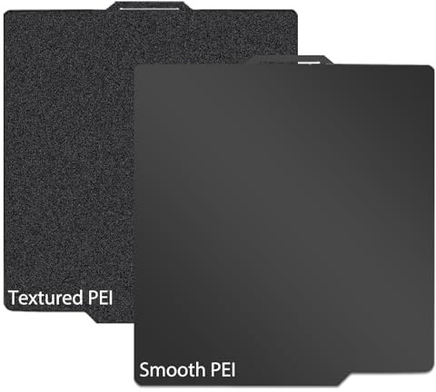 JUUPINE PEI Build Plate für Bambu Lab A1 P2S X2D X1C X1E P1P P1S X1 Druckplatte, schwarzes PEI-Double Sided Smooth&Textured Heated Bed, 257 x 257 mm für Bambus 3D-Drucker-Heizbettplattform