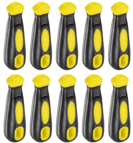 QUARKZMAN 10 Piezas de Mango de Lima de Goma de 4.25 Pulgadas con Agujero Redondo y Rectangular Mangos Ergonómicos para Limas de Metal de 8 Pulgadas