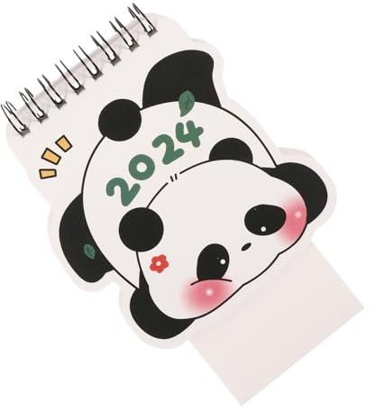STOBOK Mini Kalender Panda Motiv Tischkalender Leerer Kalenderblöcke Kalender Monate Wochen Ansicht Tischkalender-dekoration Jahresplaner