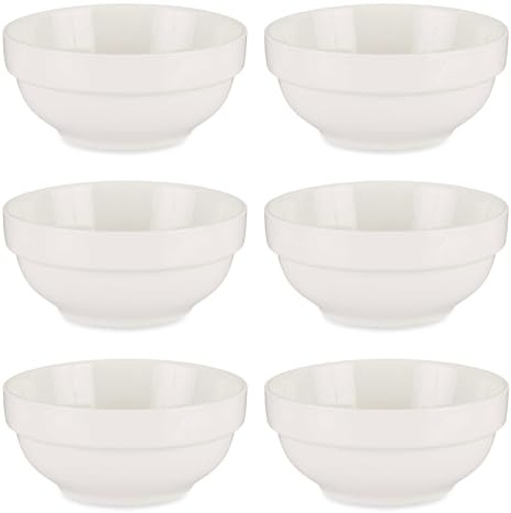 Set 6 cuencos porcelana blanca aperitivo colección VESSIA