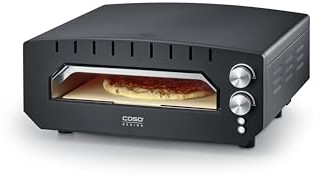 CASO PizzaChef 400° - Pizza Ofen, elektrisch, für Pizza, Pinsa, Flammkuchen, 400°C heißer Steinofen, 33x33 cm Pizzastein aus Cordierit, Edelstahlinnenraum, fertige Pizza in 2-3 Minuten