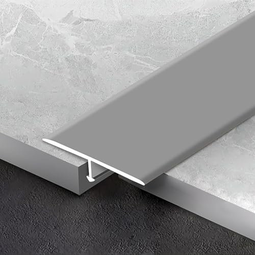Raouoae T-Formleisten Übergangsschienen Für Laminat Und Parkett Doorway Strip Laminatboden Übergangsprofile 90cm 3 Stück Perfekte Anpassung Für Bodenübergänge(Grau,Breite: 60 mm)