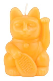 Donkey Lucky Candle Peach Maneki Neko Winkekatze Kerze Geruchsneutral Paraffinwachs 9,5 x 8 x 11,5 cm