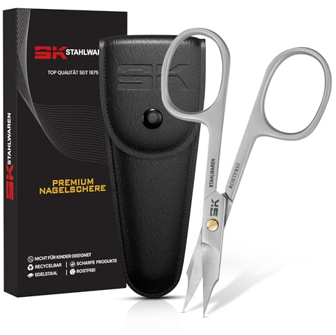 Nagelschere Turmspitze 9 cm Professionelle Edelstahl Rostfrei Kombi Scheren Nagelschere Fußnägel Präzise Schneiden Fingernagelschere Augenbraun Wimpern Schere Kunstleder Schutzetui Inkl.