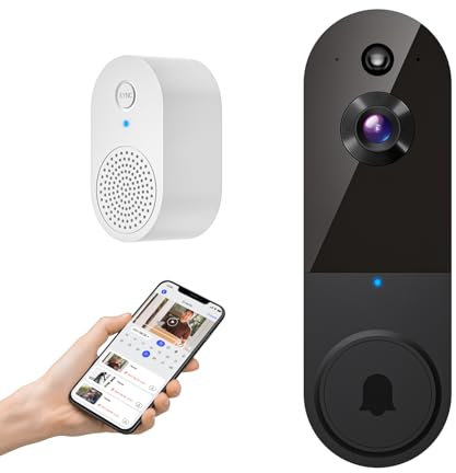 GlowPop 1080p Wireless Wi-Fi Video Doorbell Camera with AI Human Detection, Two Way Talk, Night Vision, Cloud Storage, Battery Powered, Indoor Outdoor Serveillance for Home Security