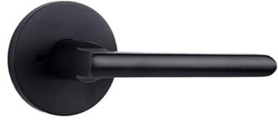 2 Pack Door Handles, Internal Lever Handle, Internal Door Handles with a Standard Latch, Mortice or Bathroom Lock for Bathroom(Style A zinc alloy-Black)