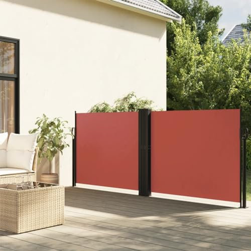 LLEZKBR Toldo lateral retráctil terracota 140 x 1200 cm