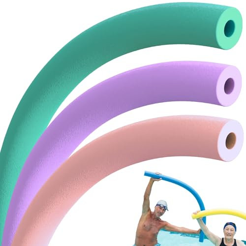 PLAYZOCO Churro de Piscina, Churro natación, Fideos Acuaticos, Fideo Espuma para Nadar, Flexible Apto para niños y Adultos, Flotadores para Piscina, 6 cm diámetro x 150 cm Largo, Multi, 3 Unidades