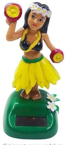 Rosojodg Solar Powered Hula Girl Dancing Figures Decoration Swinging Hawaiian Girl Doll Solar Dancing Figurines, Car Dashboard Ornaments for Car Interior Home Party Decor