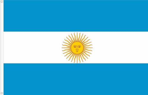 BANDERA DE ARGENTINA. LA AMBICELESTE. CALIDAD RASO PREMIUM. TAMAÑO GRANDE 150X90 CM.