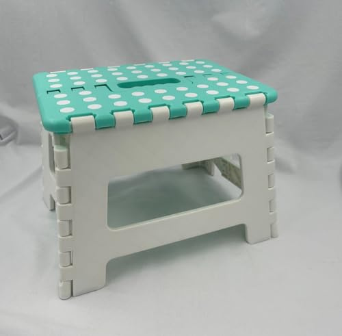 Fino a 150 kg, altezza 22 cm, sgabello pieghevole, sgabello pieghevole, sgabello pieghevole, sgabello pieghevole, per bambini, poggiapiedi (verde/bianco)