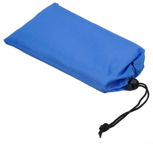 Yuanpgky Bâche de camping imperméable en polyester avec 6 points d'attache pour protection contre la pluie et le soleil, tapis de pique-nique et couverture de plage, 200 x 140 cm (bleu 150 x 210 cm)