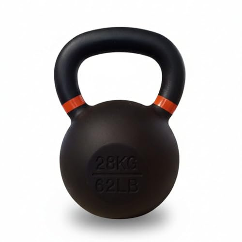 Kettlebell Hierro Fundido 28kg Viok Sport – Pesa rusa de hierro fundido Negra, base plana – Entrenamiento funcional & gimnasio en casa