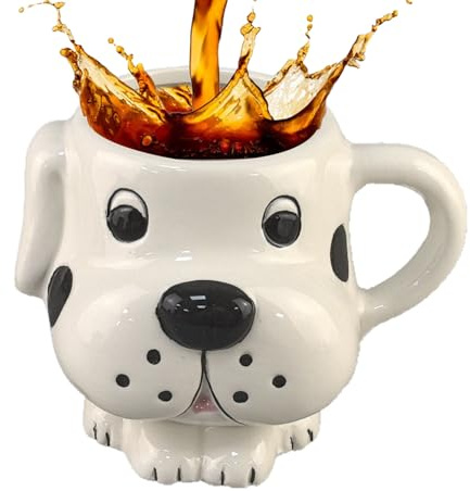Tuxuseo Divertida taza de café | Divertida taza de novedad 3D con diseño de perro 3D, tazas de café divertidas | Para cumpleaños y Navidad, amantes de las mascotas, hombres, mujeres, amigos