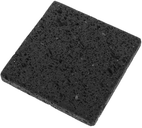 GLEAVI Piedra de Parrilla de Piedra Volcánica Natural 10x10x1,5 Cm para Barbacoa Coreana, Sartén para Cocinar Carne y Verduras, Placa Resistente a Altas Temperaturas para Uso en Mesa