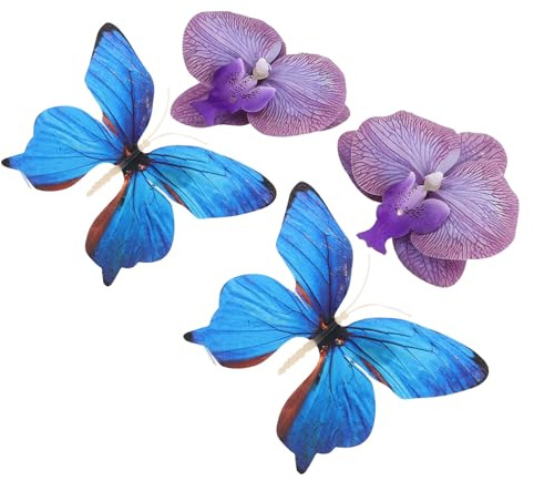 NUOBESTY Accessori per Scarpe da Spiaggia Donna 2 Paia Fermagli Decorativi Farfalla Orchidea in Plastica Leggeri per Infradito Eleganti per Vacanze Estive e Feste in Piscina