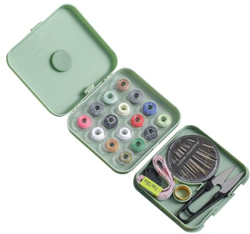 Abaodam 21 Pièces Kit de Couture Kit D'aiguilles à Coudre Vert en Plastique, Léger et Portable, pour Voyage et DIY