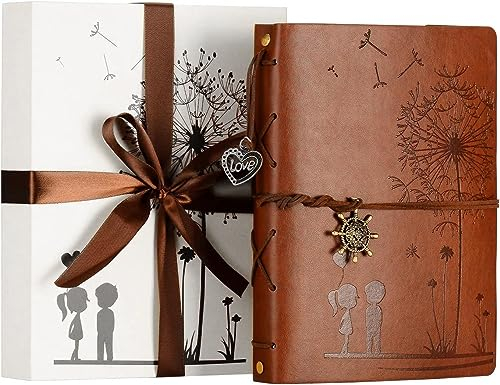 ZEEYUAN Fotoalbum zum Selbstgestalten 60 Seiten 18x22cm Vintages Gästebuch Muster Leder Fotobuch mit Fotoecken als Schönes Geschenk zum Valentinstag Geburtstag und Weihnachten für Paare Freude