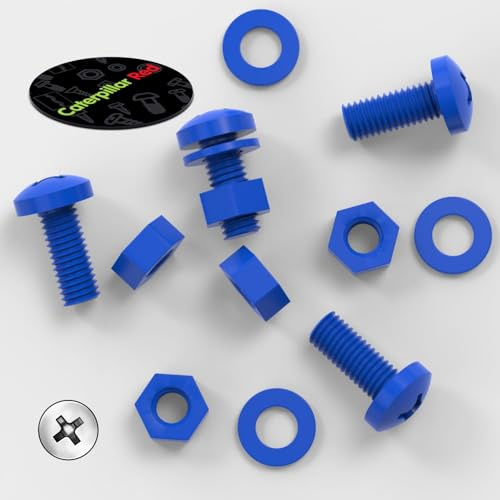20 x Tornillo de cabeza cilíndrica Polipropileno Azules (PP), Pernos Tornillos y Tuercas de Plástico, M8 x 20 mm, arandelas