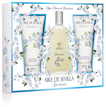 Aire de Sevilla Gardenias Set Perfume para Mujer - EDT, Crema Perfumada y Gel Exfoliante