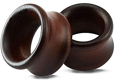 ZeSen Jewelry Tunnel 10mm Vintage Natural Organic Holz Ohrstecker Ohr Tunnel Braun Stecker Bahre Gauges Holz Schmuck