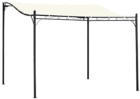 Outsunny Pergola Gartenpavillon Pavillon Überdachung Zelt Metall Creme 297x297cm
