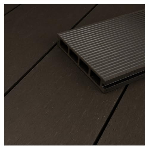HORI WPC-Terrassendiele Kuba Hohlkammer I Terrassen-Komplettset inkl. 40x60 mm Unterkonstruktion & Clips I Wetterfest, langlebig, pflegeleicht. Fläche: 5 m² Dielenlänge:5,40 m Anthrazit