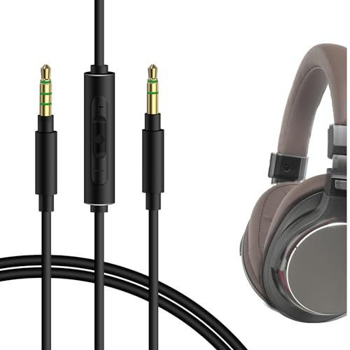 GEEKRIA Audiokabel mit Mikrofon kompatibel mit ATH-M50xBT2/SR5, Pioneer SE-MS7BT Kopfhörer-Kabel, 1/8 (3,5mm) auf 3,5mm Stereo-Ersatzkabel mit Inline-Mikrofon (1,2 m/4 ft)