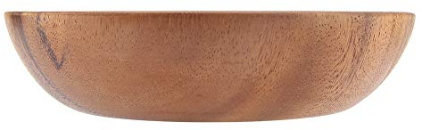 Tomotato Ciotola in Legno di Acacia, Elegante per Insalata Frutta Pasta, 20x4.5 cm, Legno Naturale, Scodella Legno Cucina per Tavola Pranzo