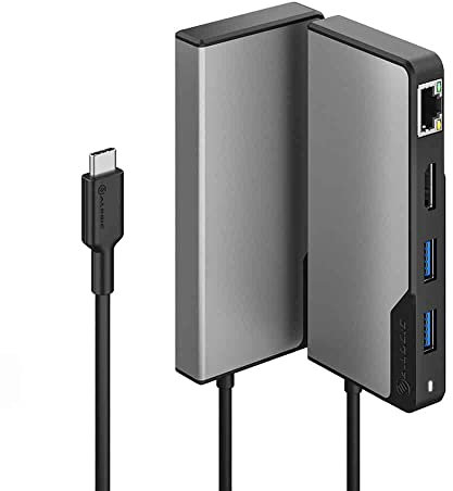 ALOGIC USB-C Fusion Alpha 5 en 1 Hub V2-2 x USB-A 3.1 Gen 1, 1 x USB-C 3.1 Gen 1 y 100WPD, 1 x HDMI 4K a 60Hz y 1 x Gigabit Ethernet