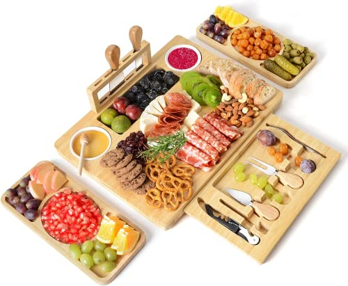ROCIRLAB Personalized Charcuterie Boards (25×12×1.3) and Knife Set for Outdoor & Kitchen, Unique Women Gifts for Christmas, Wedding, Thanksgiving, Anniversary, House Warming Gifts New Home…