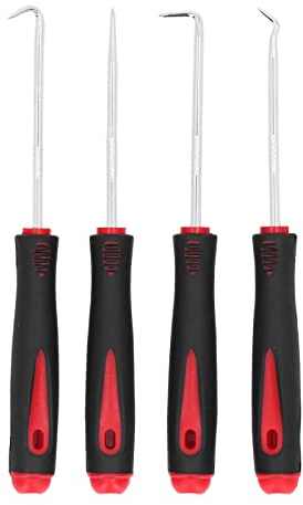 Pick and Hook Set, 4-teiliges professionelles Werkzeug zum Entfernen von langen Öldichtungen/O-Ring-Dichtungen Pick Mini Precision Hooks Puller Remover für Mountainbikes