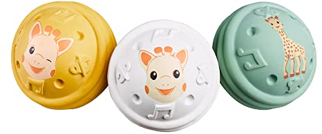 Sophie la Girafe - 3 Musikbälle Erlebnisspiele – Verschiedene Sounds – Gummi – leicht und einfach zu greifen – für Kinder ab 3 Monaten