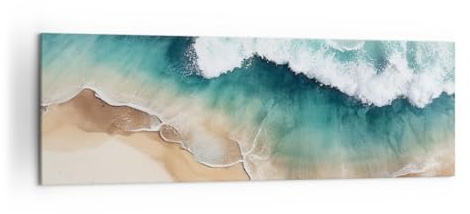 ARTTOR Cuadro Decorativo 160x50cm Moderno Panorámico Paisajes Marino - 5747 | Costa Playa Mar Cuadro sobre Lienzo Grande Arte mural Decoración del Hogar Salón Dormitorio Cocina Oficina Cuadros de Pared
