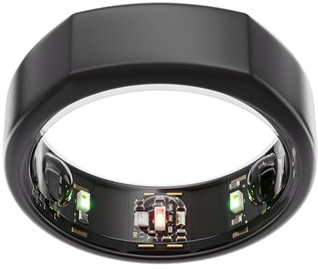 Oura Gen3 Heritage Smart-Ring - Größe 9, Stealth | Wearable für Schlaf-, Herzfrequenz- und Fitnesstracking - Bis zu 7 Tage Akkulaufzeit - Kompatibel mit iOS/Android - Bestimme deine Größe vor dem Kauf