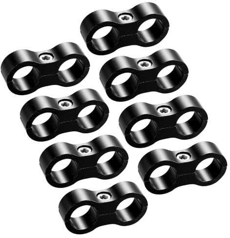 8 Stück Auto AN8 Schlauchtrenner Klemme Fitting Adapter für 1/2 Kraftstoffschlauch Ã–lleitung Bremsleitung Aluminiumlegierung Halterung Kraftstoffleitung Montage Teiler Bremsleitung,Wasserleitung